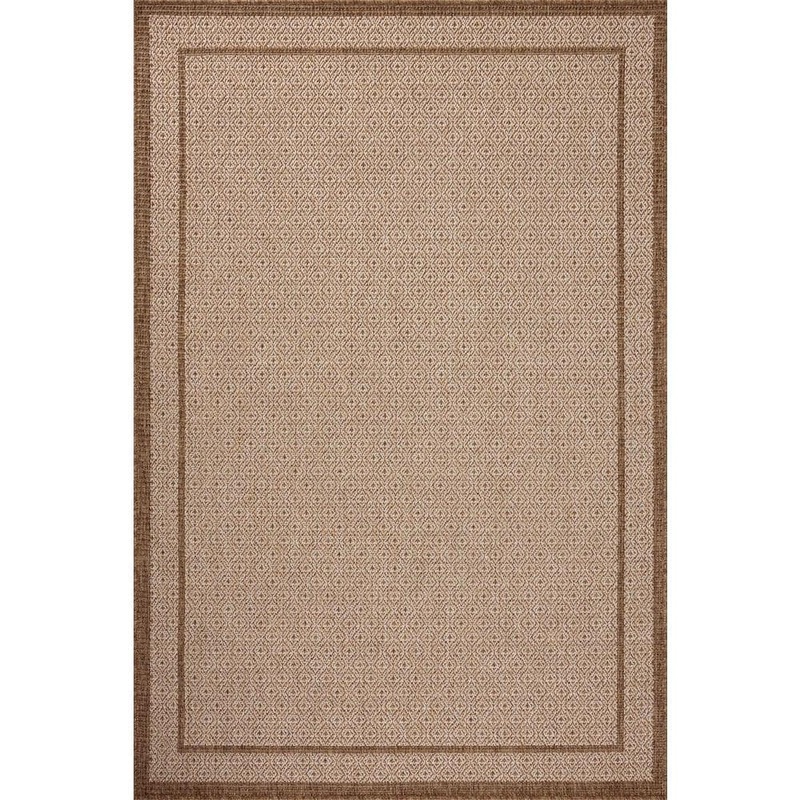 Loloi Merrick Chestnut/Oatmeal 3 ft. 9 in. x 5 ft. 9 in. Indoor/Outdoor Area Rug MERRMER-05CNOT3959