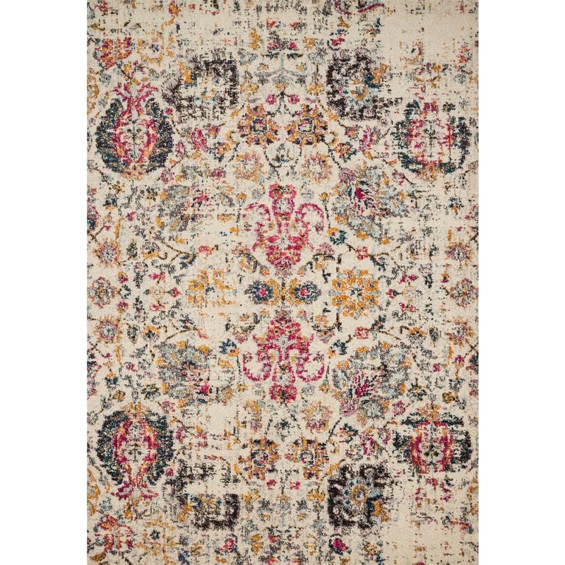 Loloi Nadia Ivory/Multi 3 ft. x 5 ft. Transitional 100% Polypropylene Area Rug NADINN-01IVML3050