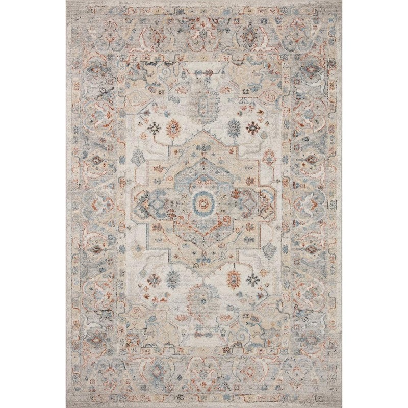 Loloi Odette Ivory/Multi 18 in. x 18 in. Sample Oriental Sample Rug ODETODT-09IVML160S