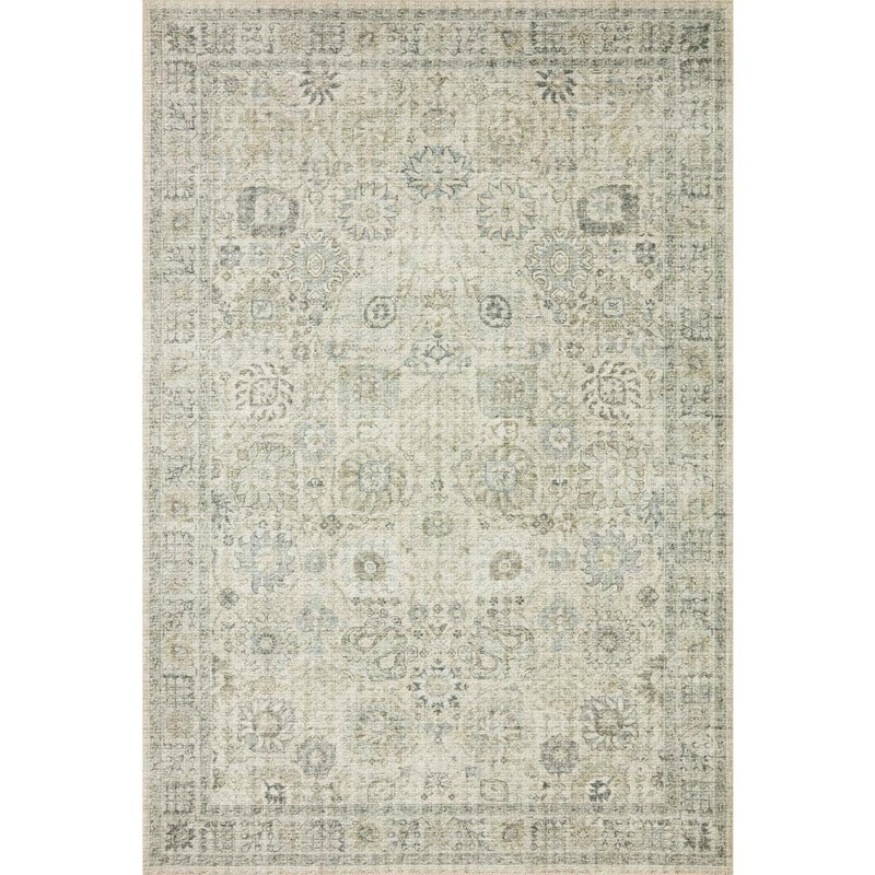 Loloi Skye Natural/Sage 6′ X 9′ Printed Distressed Oriental Area Rug SKYESKY-14NASG6090