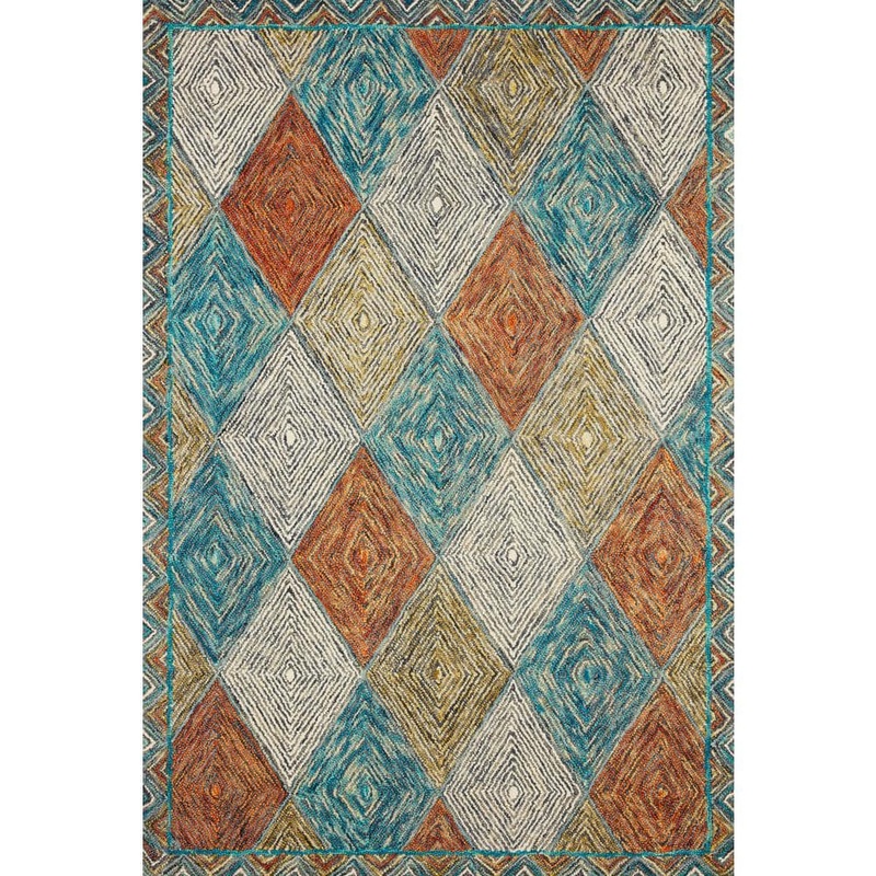 Loloi Spectrum Sunset/Ocean 1 ft. 6 in. x 1 ft. 6 in. Sample Contemporary Wool Pile Area Rug SPECSPE-02SSOC160S