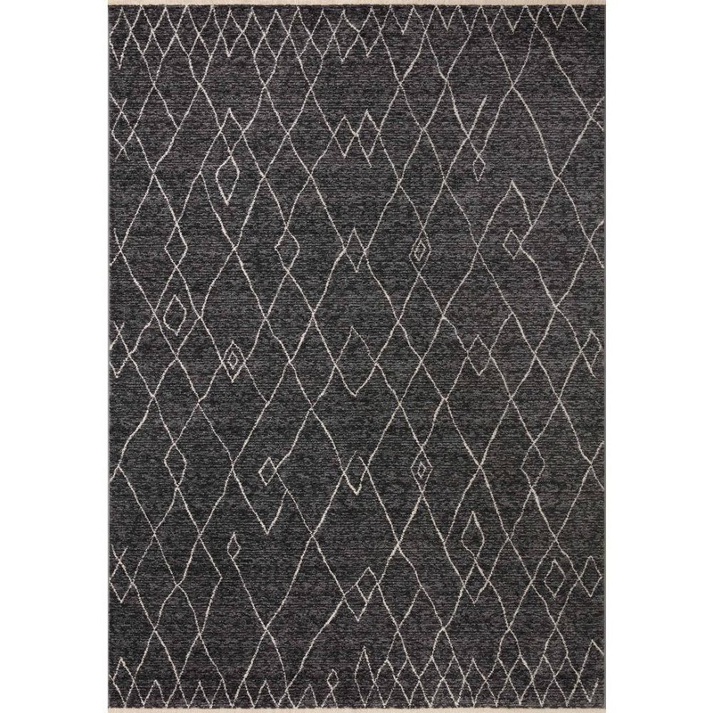 Loloi Vance Charcoal/Dove/Ivory 2 ft. 7 in. x 12 ft.  Moroccan Tribal Runner Area Rug VANCVAN-11CCDV27C0