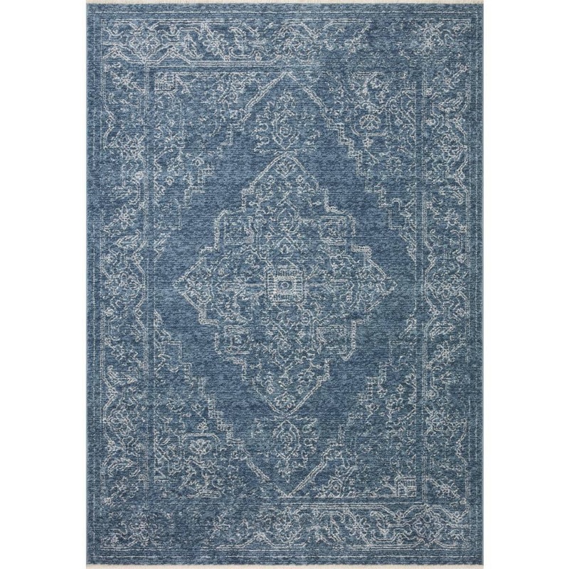 Loloi Vance Denim/Dove 7 ft. 10 in. x 10 ft. Traditional Fringed Area Rug VANCVAN-03DEDV7AA0