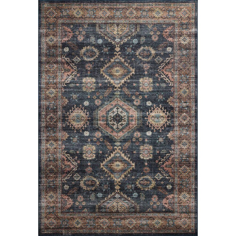 Loloi Anniston Denim/Sunset 3 ft. 6 in. x 5 ft. 6 in. Machine Washable Accent Rug ANNSANS-03DESS3656