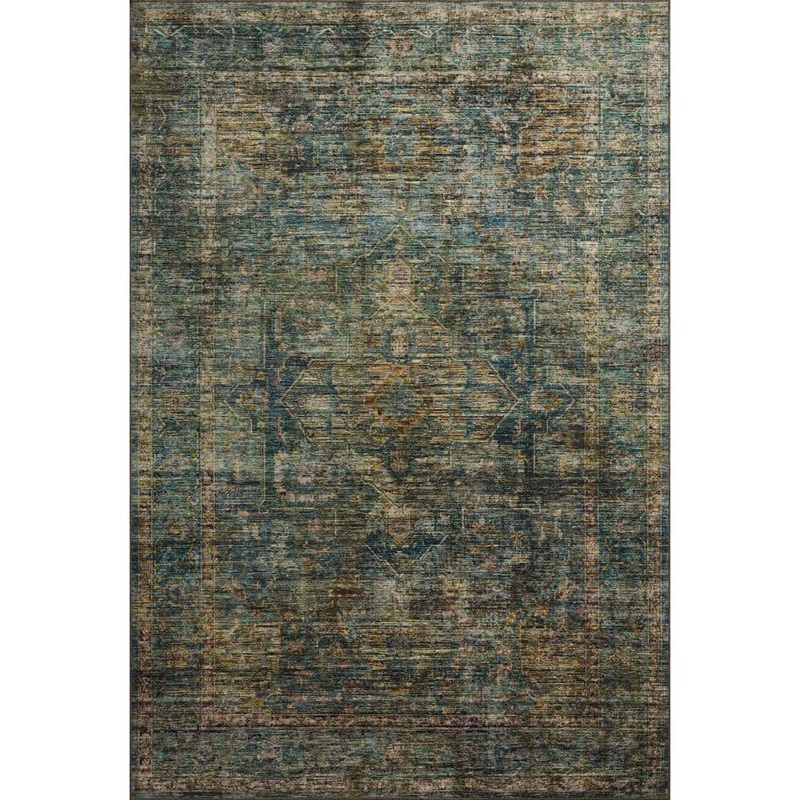 Loloi Anniston Lagoon/Multi 9 ft. x 12 ft. Machine Washable Area Rug ANNSANS-05LJML90C0