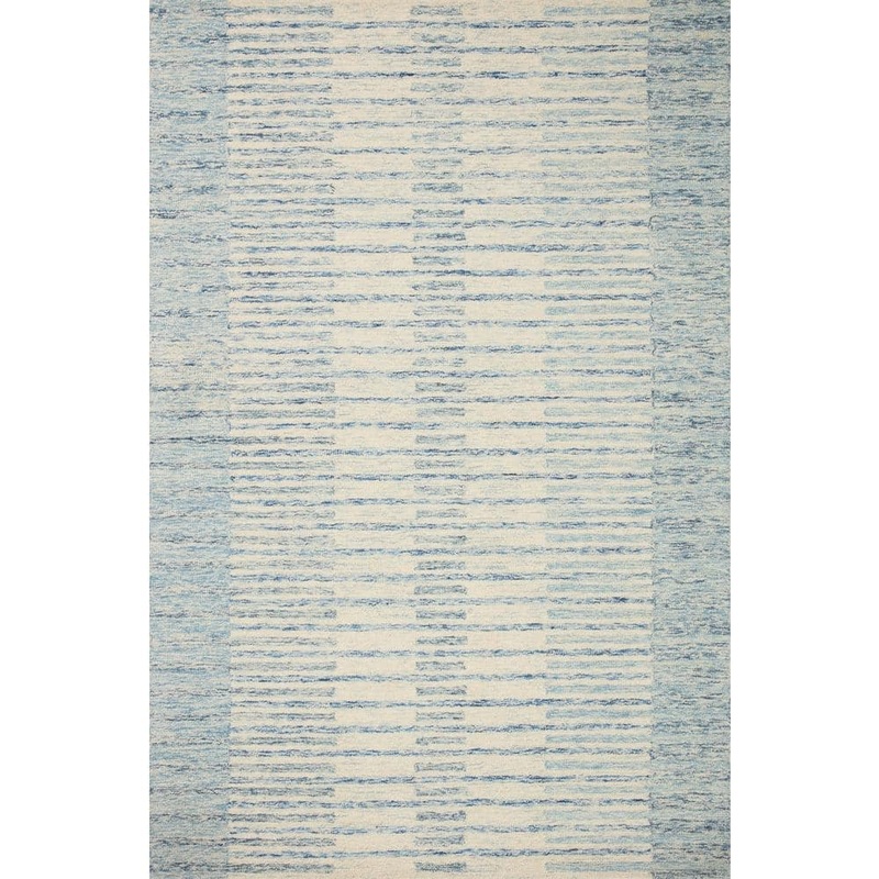 Loloi Chris Loves Julia Chris Collection Ivory/Denim 3 ft. 6 in. x 5 ft. 6 in. Modern Hand Tufted Wool Area Rug CHRICHR-01IVDE3656