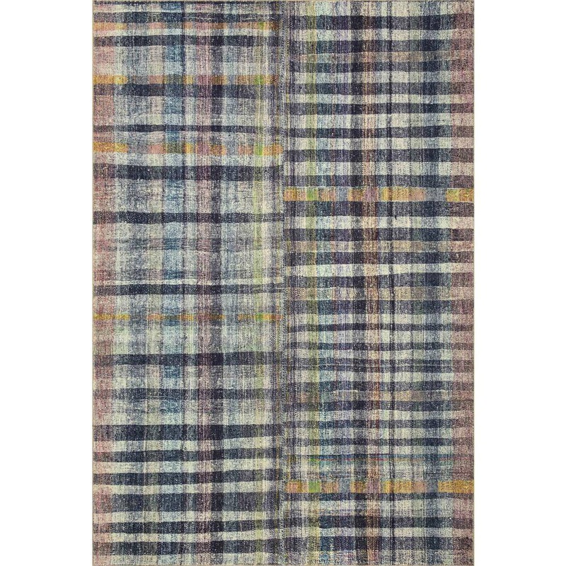Loloi Chris Loves Julia Humphrey Plum/Multi 2 ft. 3 in. x 7 ft. 6 in. Modern Farmhouse Plaid Runner Area Rug HUMRHUM-04PLML2376