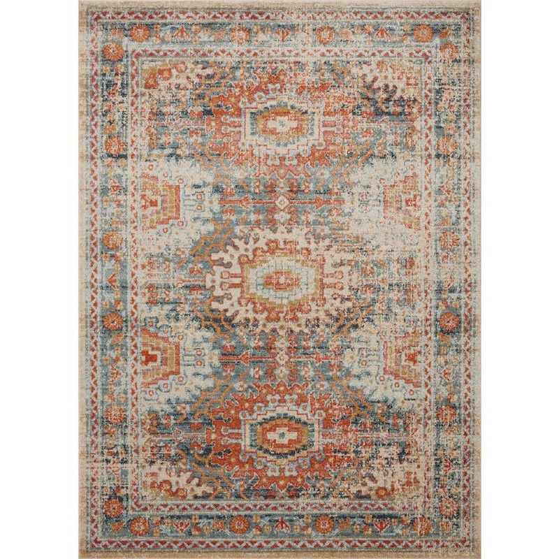 Loloi Jocelyn Mist/Multi 4 ft. x 6 ft. Transitional 100% Polypropylene Pile Area Rug JOCEJOC-03MIML4060