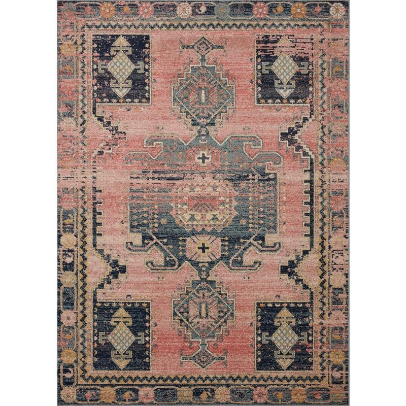 Loloi Jocelyn Rose/Rose 5 ft. 5 in. x 7 ft. 6 in. Transitional 100% Polypropylene Pile Area Rug JOCEJOC-06RORO5576