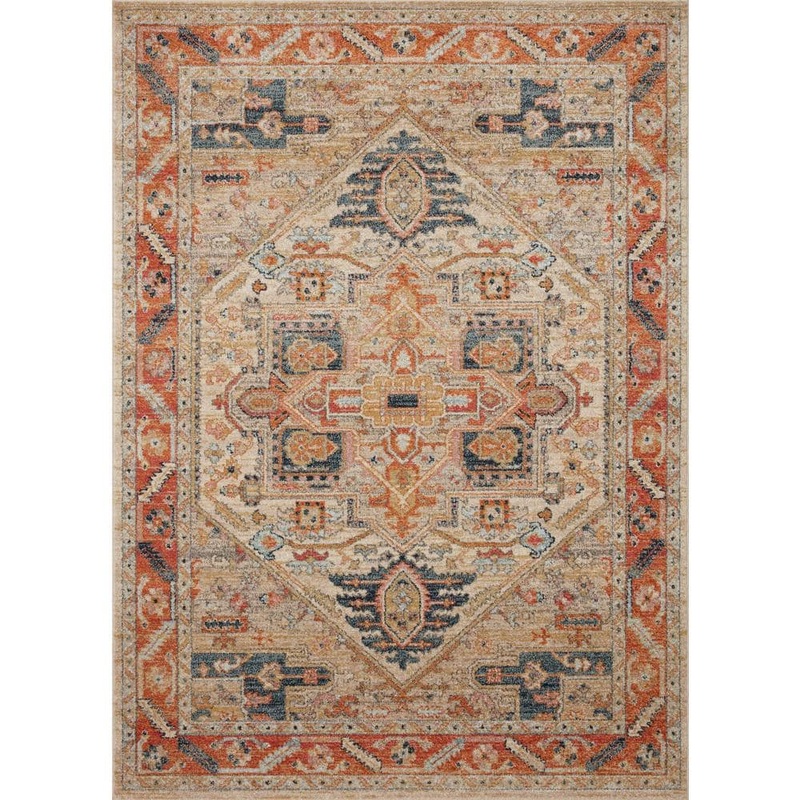 Loloi Jocelyn Sand/Multi 9 ft. 6 in. x 12 ft. 6 in. Transitional 100% Polypropylene Pile Area Rug JOCEJOC-01SAML96C6