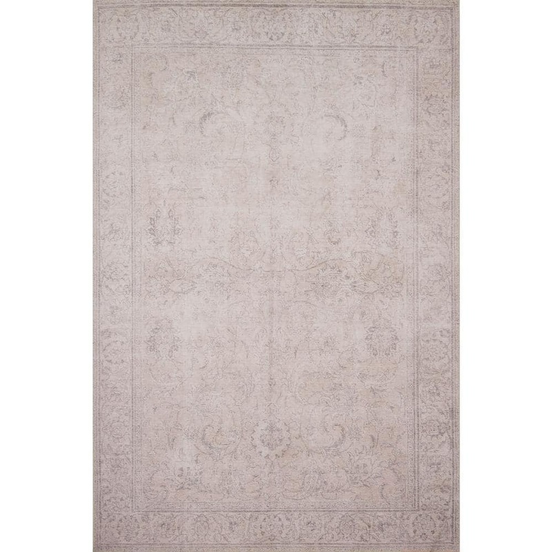 Loloi Loren Sand 2 ft. 6 in. x 7 ft. 6 in. Distressed Bohemian Printed Runner Rug LORELQ-12SA002676