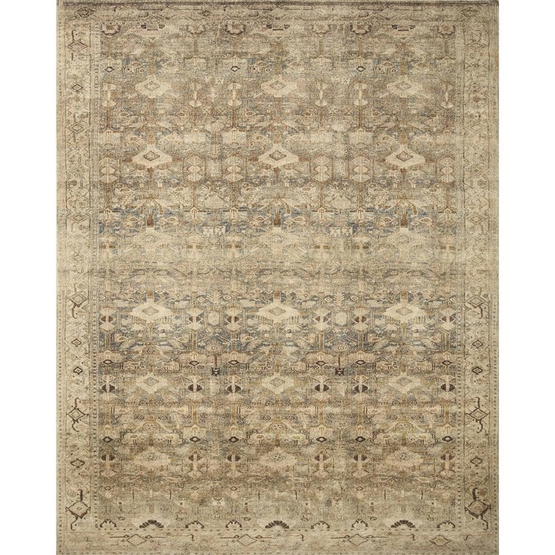 Loloi Margot Antique/Sage 2 ft. 3 in. x 3 ft. 9 in. Bohemian Vintage Printed Plush Area Rug MARGMAT-04ANSG2339