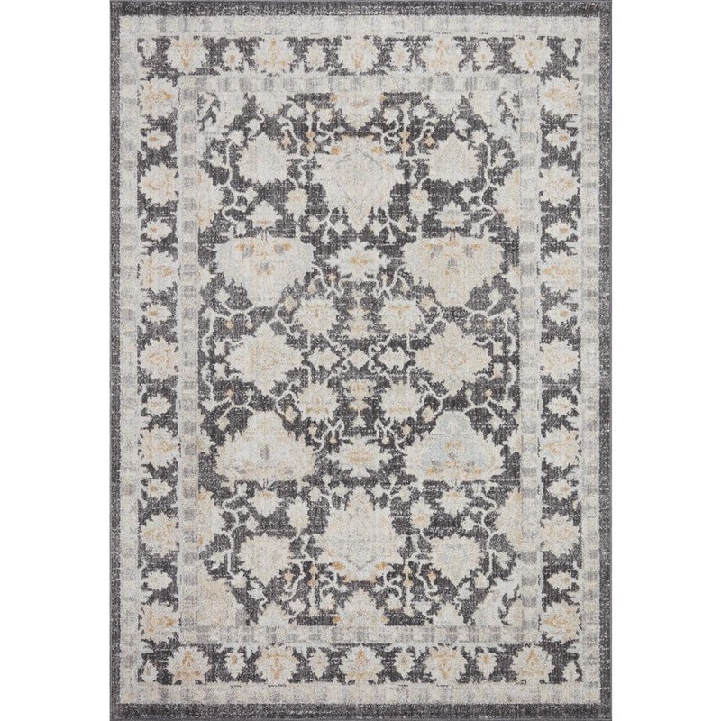 Loloi Monroe Charcoal/Natural 2 ft. 6 in. x 4 ft. Traditional Area Rug MONRMON-05CCNA2640