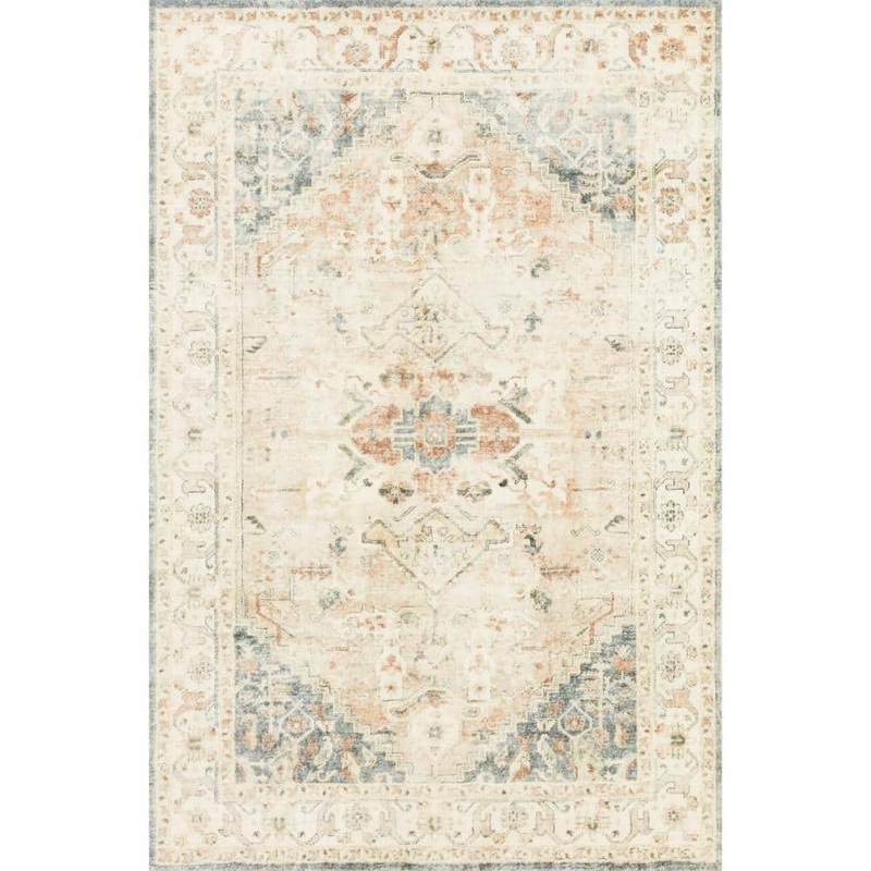 Loloi Rosette Clay/Ivory 7 ft. 6 in. x 9 ft. 6 in. Shabby-Chic Plush Cloud Pile Area Rug ROSTROS-06CGIV7696