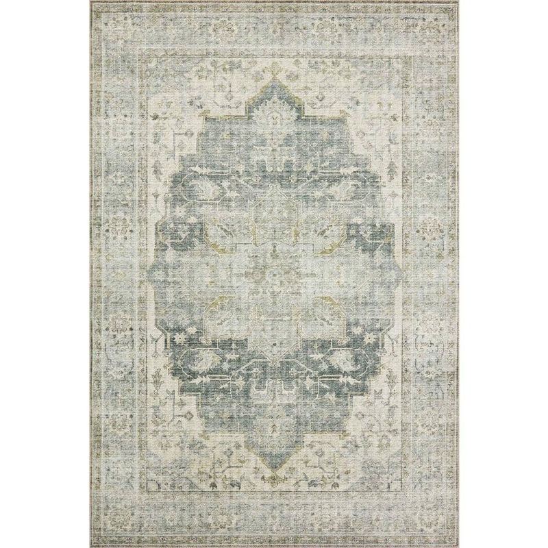Loloi Skye Charcoal/Dove 3 ft. 6 in. x 5 ft. 6 in. Printed Boho Vintage Area Rug SKYESKY-12CCDV3656