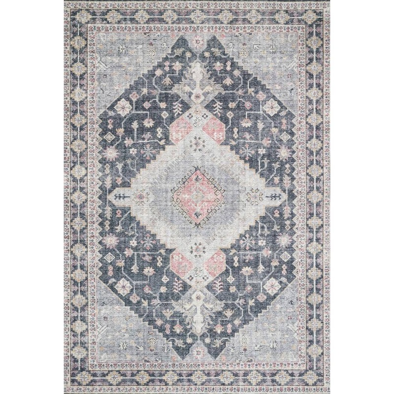 Loloi Skye Charcoal/Multi 9 ft. x 12 ft. Printed Boho Vintage Area Rug SKYESKY-02CCML90C0