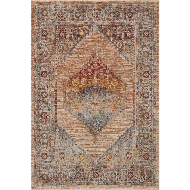 Loloi Sorrento Multi/Sunset 2 ft. x 3 ft. Oriental Fringe Area Rug SORRSOR-06MLSS2030