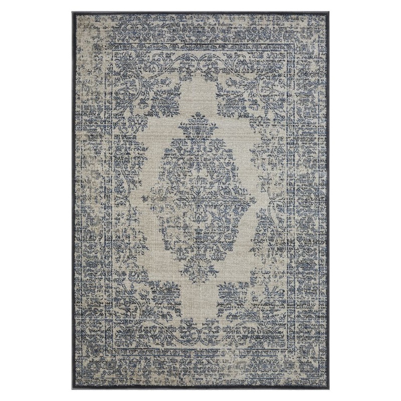 LOOMAKNOTI Celena Amiber Cream 4 ft. x 6 ft. Oriental Polypropylene Area Rug EC004.04.50