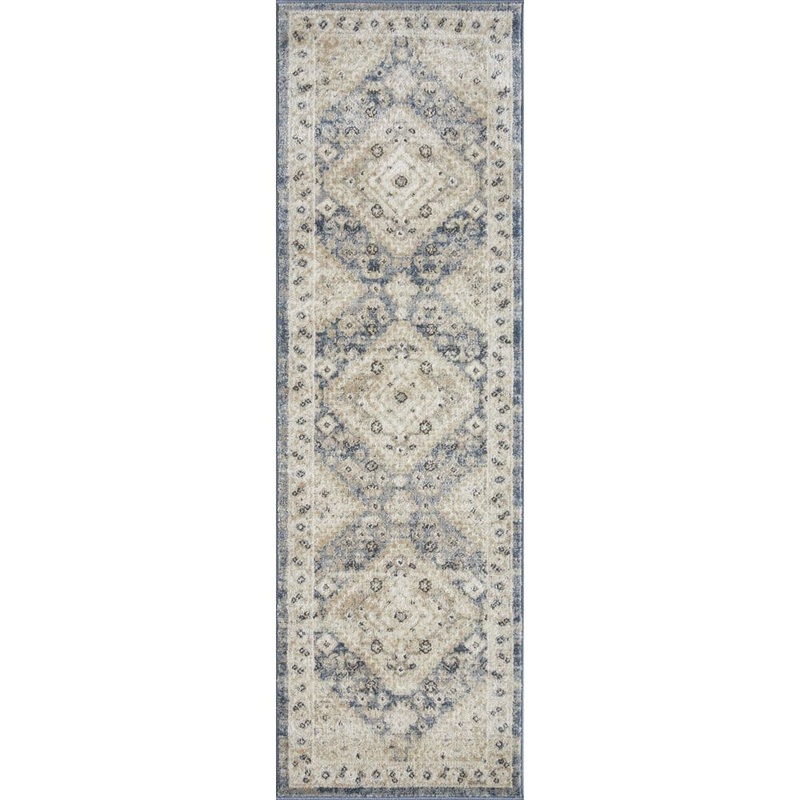 LOOMAKNOTI Kehleigh Abagail Cream 2 ft. x 6 ft. 7 in. Oriental Polypropylene Indoor Runner Rug EK002.49.12