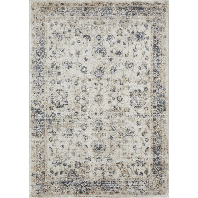 LOOMAKNOTI Kehleigh Adrean Blue 5 ft. 3 in. x 7 ft. 3 in. Oriental Polypropylene Indoor Area Rug EK008.04.51