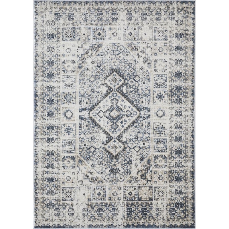 LOOMAKNOTI Kehleigh Avelanz Cream 2 ft. x 3 ft. Oriental Polypropylene Indoor Area Rug EK014.49.08