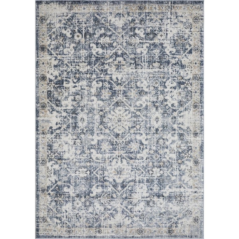 LOOMAKNOTI Kehleigh Azbailie Cream 9 ft. 10 in. x 12 ft. 10 in. Oriental Polypropylene Indoor Area Rug EK015.49.70