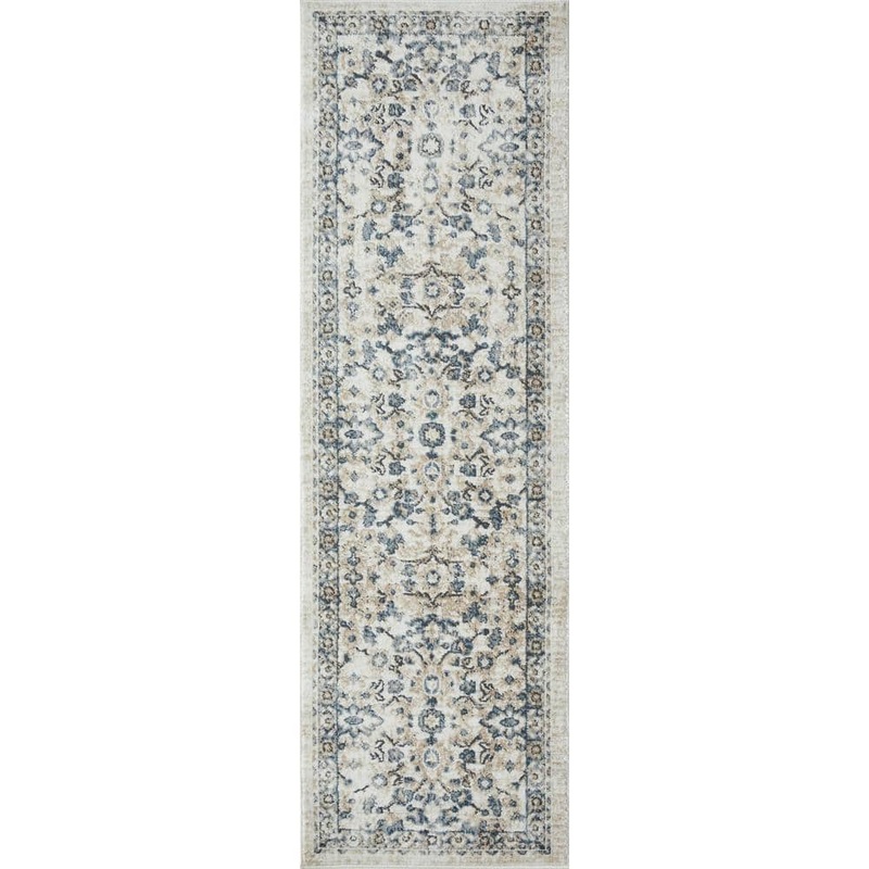 LOOMAKNOTI Kehleigh Otindas Cream 2 ft. x 6 ft. 7 in. Oriental Polypropylene Indoor Runner Rug EK010.04.12