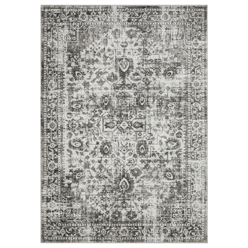 LOOMAKNOTI Rhane Allory Gray 2 ft. x 3 ft. Oriental Polypropylene Area Rug ER014.198.08