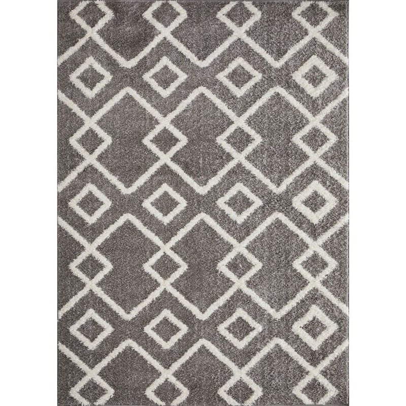 LOOMAKNOTI Vemoa Adeta Gray 9 ft. 10 in. x 12 ft. 10 in. Geometric Polyester Area Rug EV001.318.85
