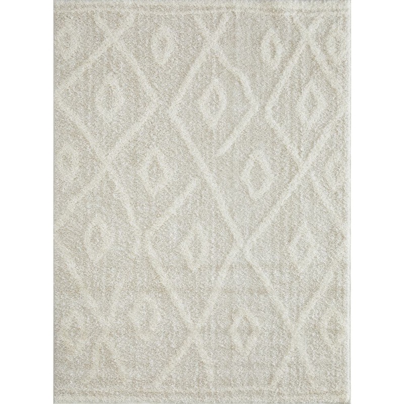 LOOMAKNOTI Vemoa Avonako Cream 7 ft. 10 in. x 9 ft. 10 in. Geometric Polyester Area Rug EV003.316.67