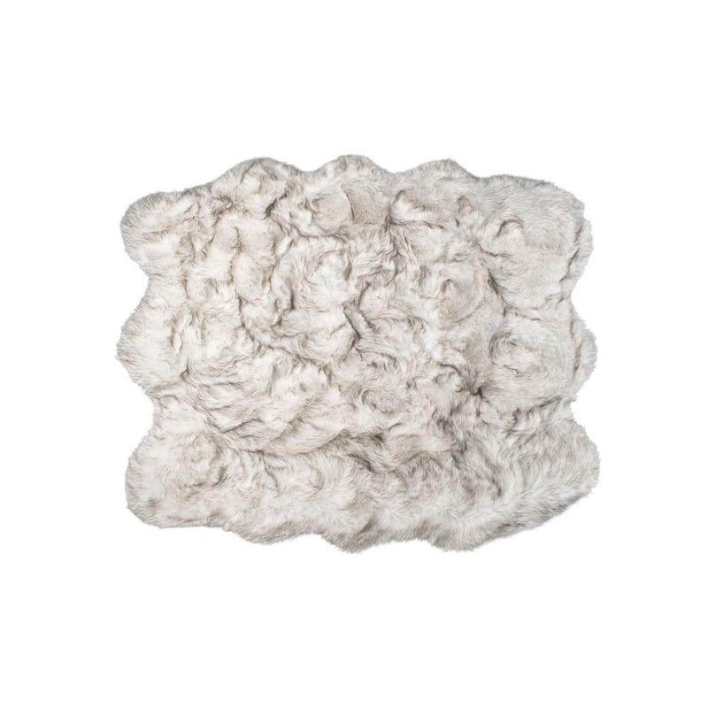 Luxe Faux Fur Gordon Gradient Chocolate 5’x6′ Sexto Faux SheepskinArea Rug 676685052971