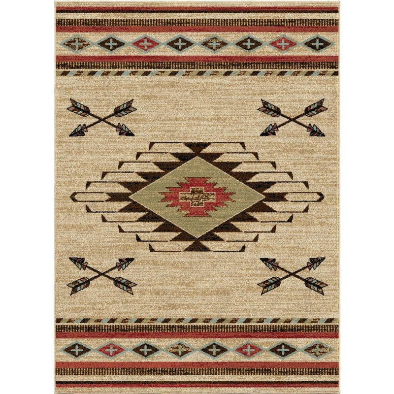 Mayberry Rug American Destination Arrowhead Multi-Colored 5 ft. x 8 ft. Antique Southwest Area Rug AD7761 5X8