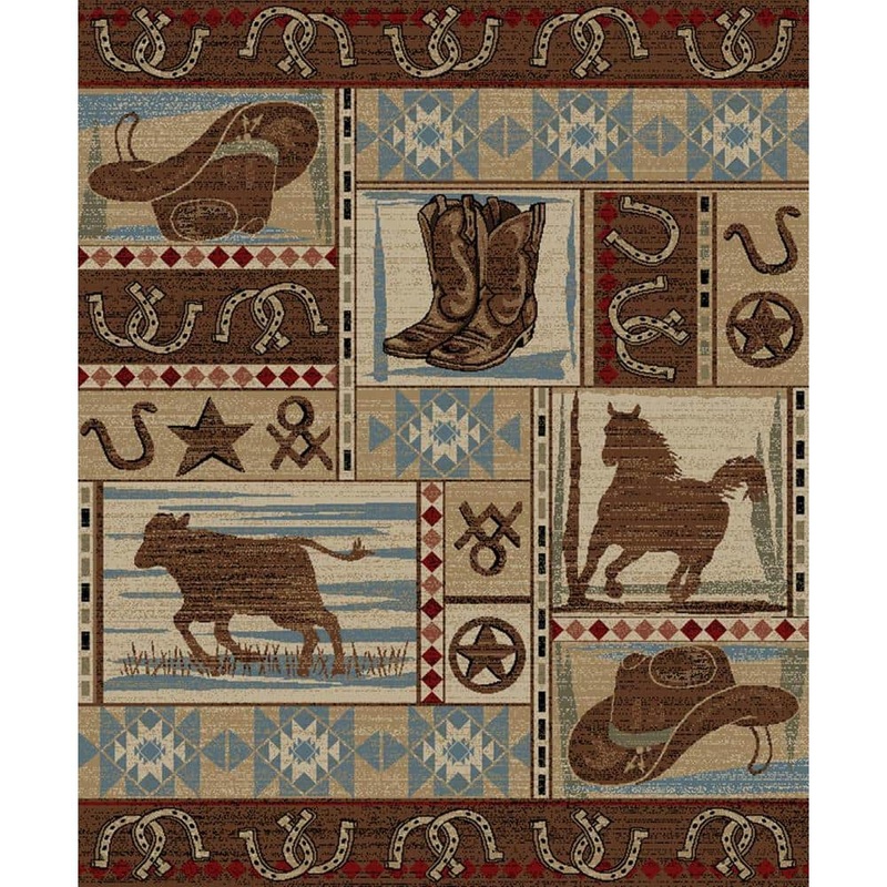 Mayberry Rug Hearthside Desparado Multi-Colored 5 ft. x 8 ft. Western Area Rug HS7808 5X8
