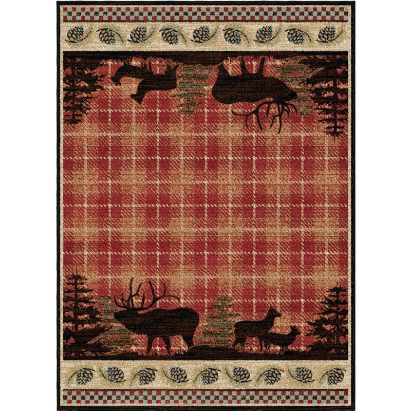 Mayberry Rug Hearthside Wilderness Lodge Multi 8 ft. x 10 ft. Woven Animal Print Polypropylene Rectangle Area Rug HS9370 8X10