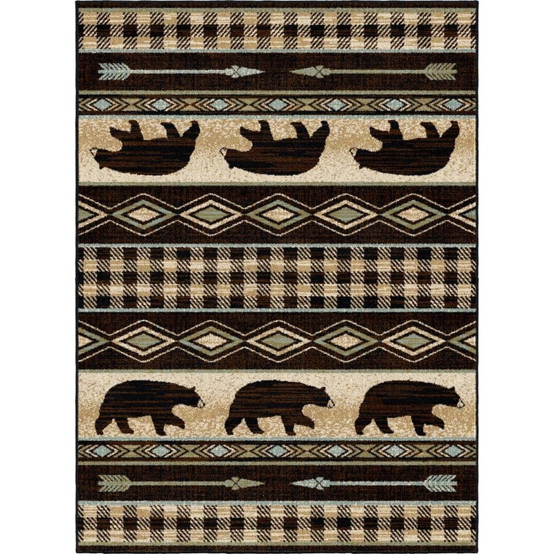 Mayberry Rug Lodge King Bear Down Antique 8 ft. x 10 ft. Lodge Area Rug LK2023 8X10