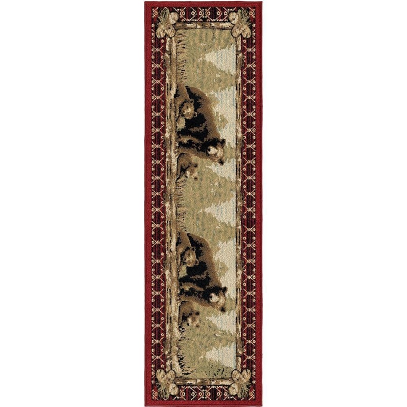 Mayberry Rug Lodge King Grizzy Gap Multi-Colored 2 ft. x 8 ft. Area Rug LK7270 2X8