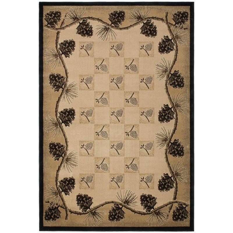 Mayberry Rug Lodge King Pine Bluff Beige 5 ft. x 8 ft. Area Rug LK7261 5X8