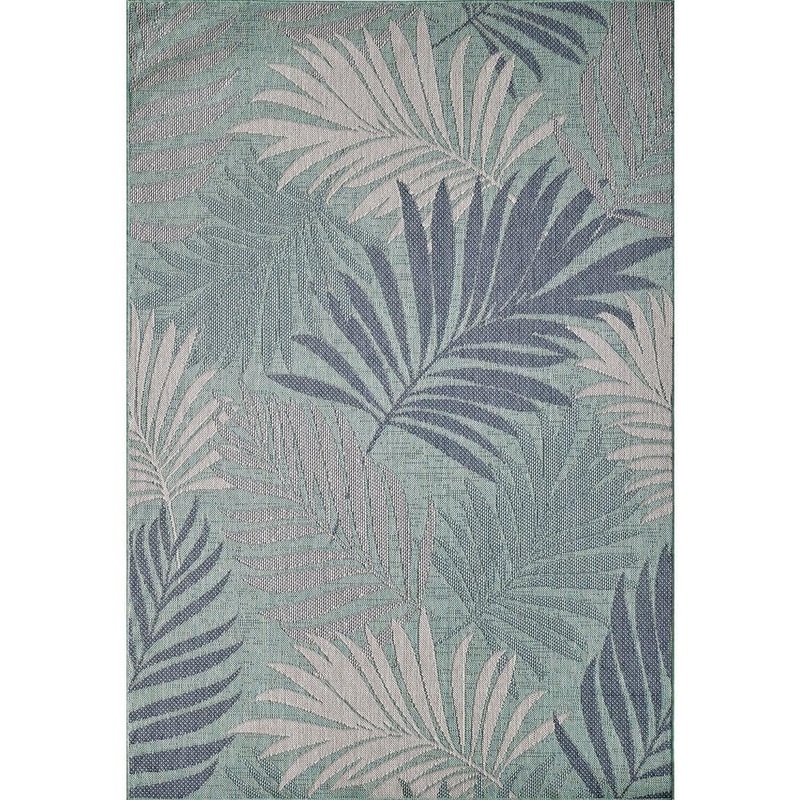 MILLERTON HOME Isla Aqua 5 ft. x 8 ft. Tropical Floral Indoor/Outdoor Area Rug MIL578853X77