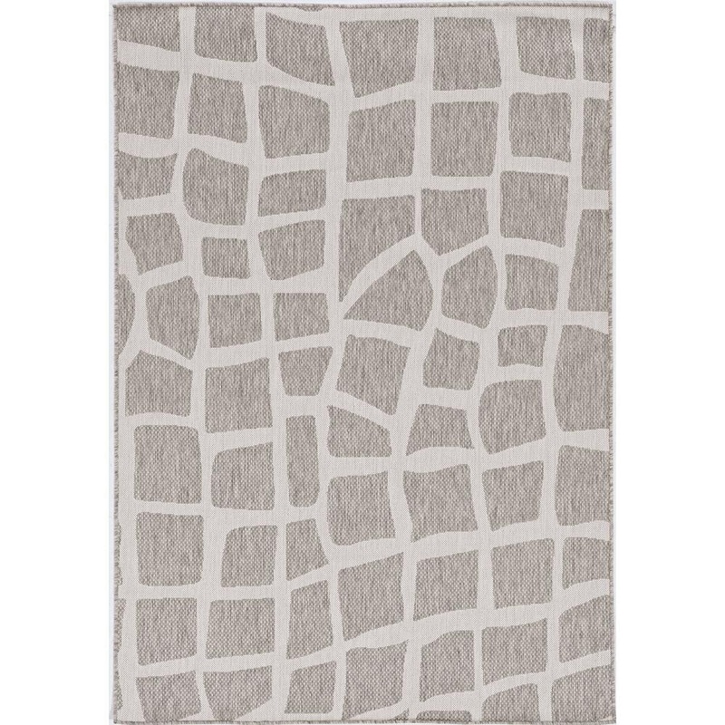 MILLERTON HOME Isla Gray 5 ft. x 8 ft. Mid-Century Distressed Indoor/Outdoor Area Rug MIL576853X77