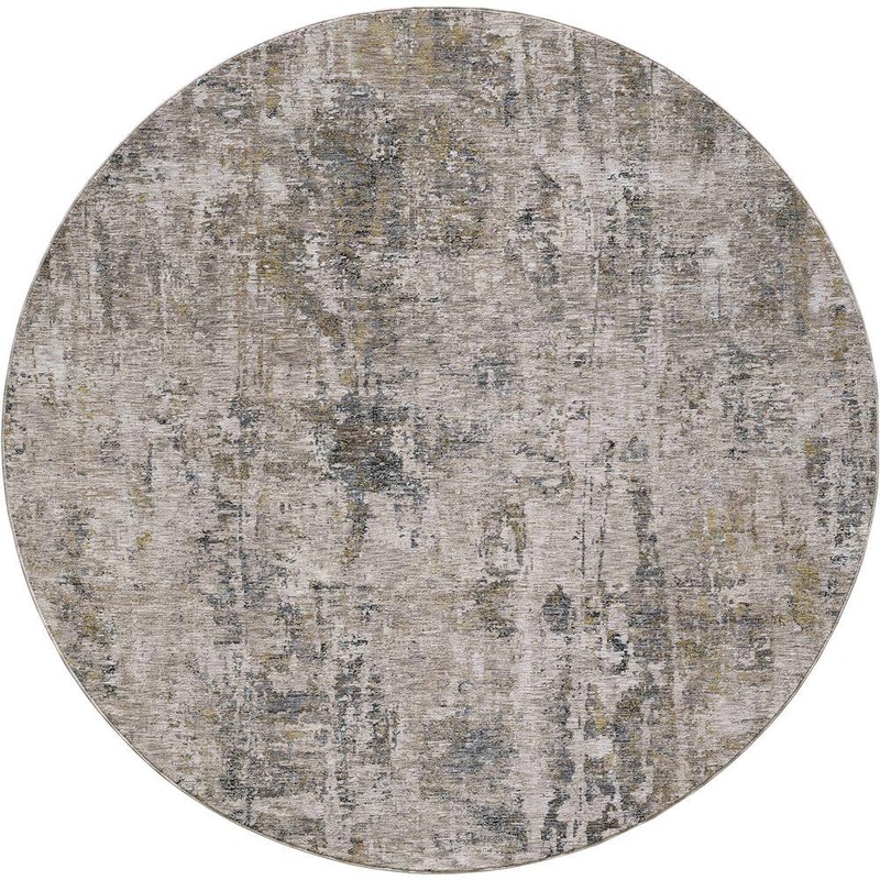 MILLERTON HOME Ivy Ivory 8 ft. Round Distressed Contemporary Area Rug MIL8406710X710RO