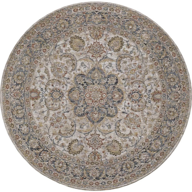 MILLERTON HOME Ivy Ivory 8 ft. Round Vintage Moroccan Area Rug MIL8403710X710RO
