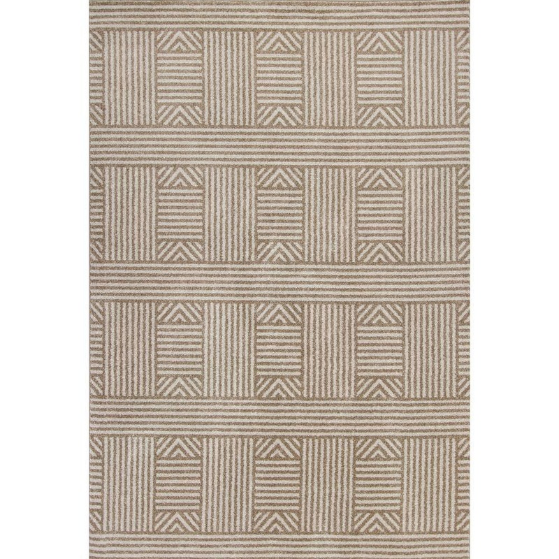 MILLERTON HOME Nova Beige 8 ft. x 10 ft. Geometric Casual Outdoor Rug Area Rug MIL276277X1010