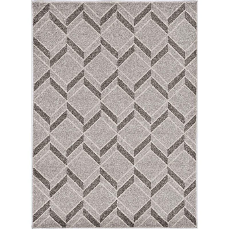 MILLERTON HOME Nova Gray 5 ft. x 8 ft. Chevron Bohemian Outdoor Rug Area Rug MIL277253X77