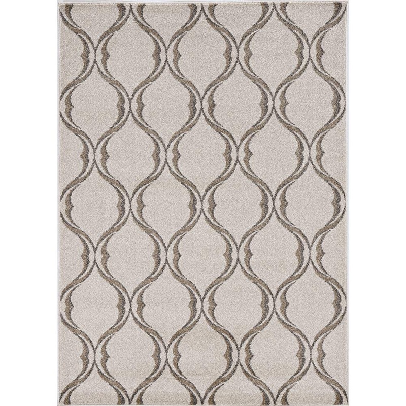 MILLERTON HOME Nova Sand 8 ft. x 10 ft. Trellis Shabby Chic Outdoor Rug Area Rug MIL277177X1010