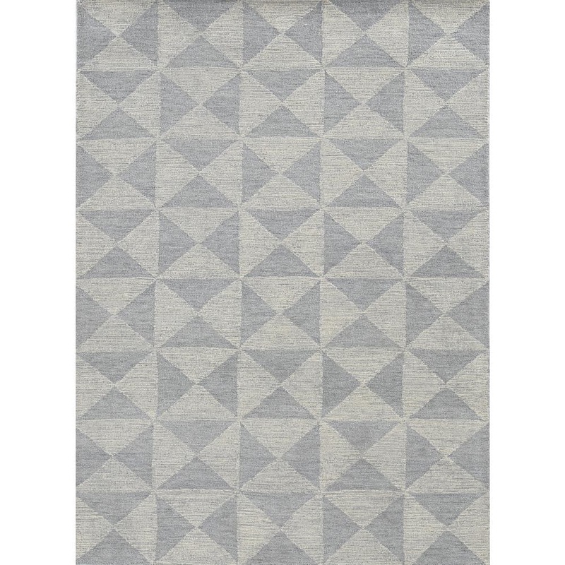 MILLERTON HOME Opal Ivory/Gray 9 ft. x 13 ft. Geometric FarmHouse Hand-Tufted Wool Area Rug MIL24649X13