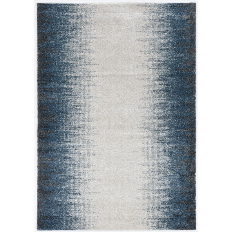 MILLERTON HOME Rue Ivory/Blue 3 ft. x 5 ft. Ombre Contemporary Area Rug MIL590933X53