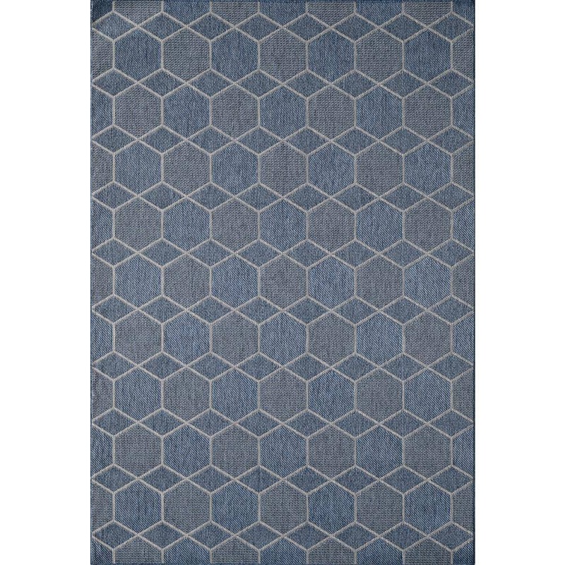 MILLERTON HOME Isla Denim 8 ft. x 10 ft. Transitional Geometric Indoor/Outdoor Area Rug MIL5789710X1010