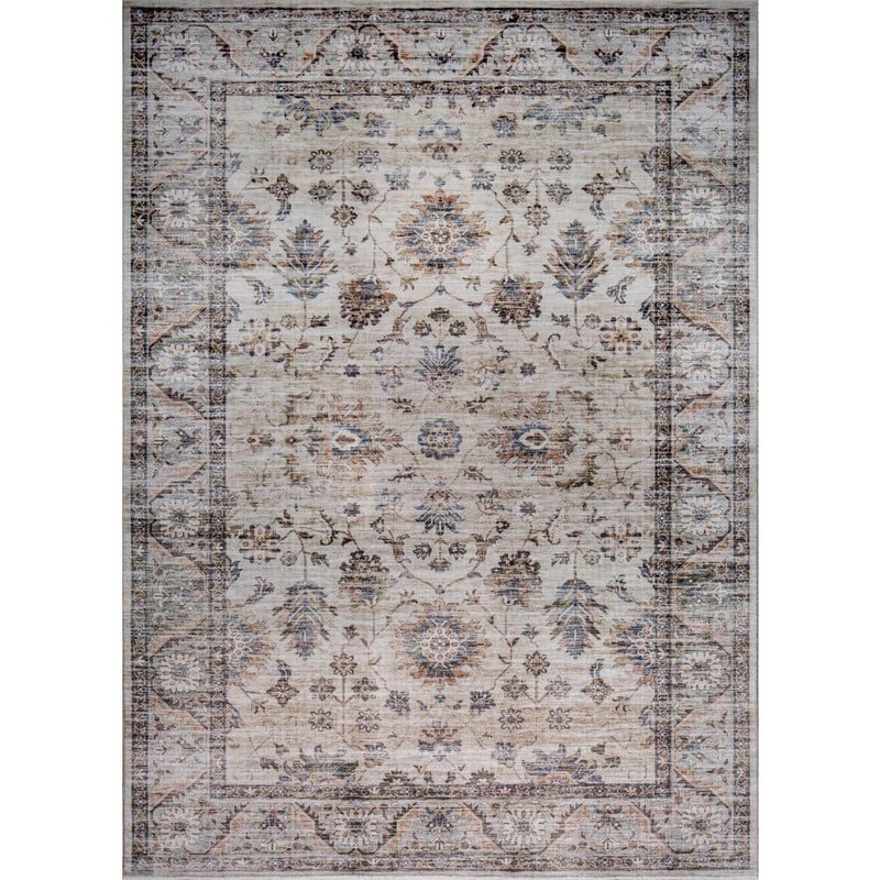 MILLERTON HOME Maeva Beige 8 ft. x 10 ft. Distressed Traditional Area Rug MIL281976X10