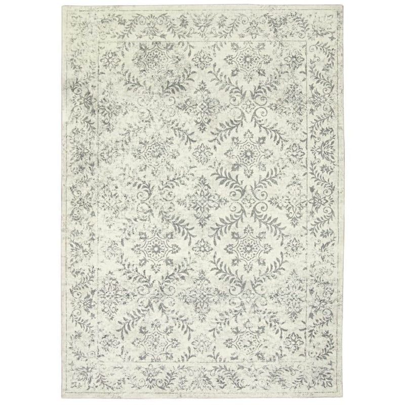 MILLERTON HOME Maeva Gray 5 ft. x 8 ft. Bordered Transitional Area Rug MIL28165X7