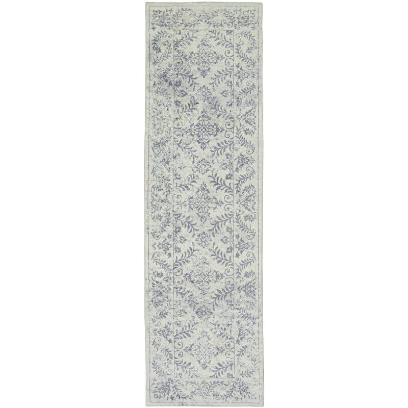 MILLERTON HOME Maeva Gray Bordered Transitional 2 ft. x 7 ft. Runner Rug MIL28162X7